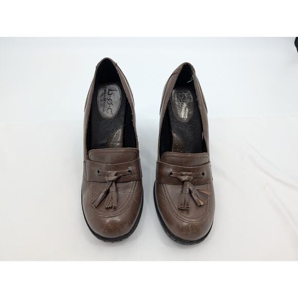 Born BOC Concept High Heel Loafers Tassel Brown Chunky Classic Career Office 7 - Picture 8 of 8